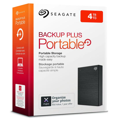 Backup plus Portable 4TB External USB 3.0 Hard Drive - Black