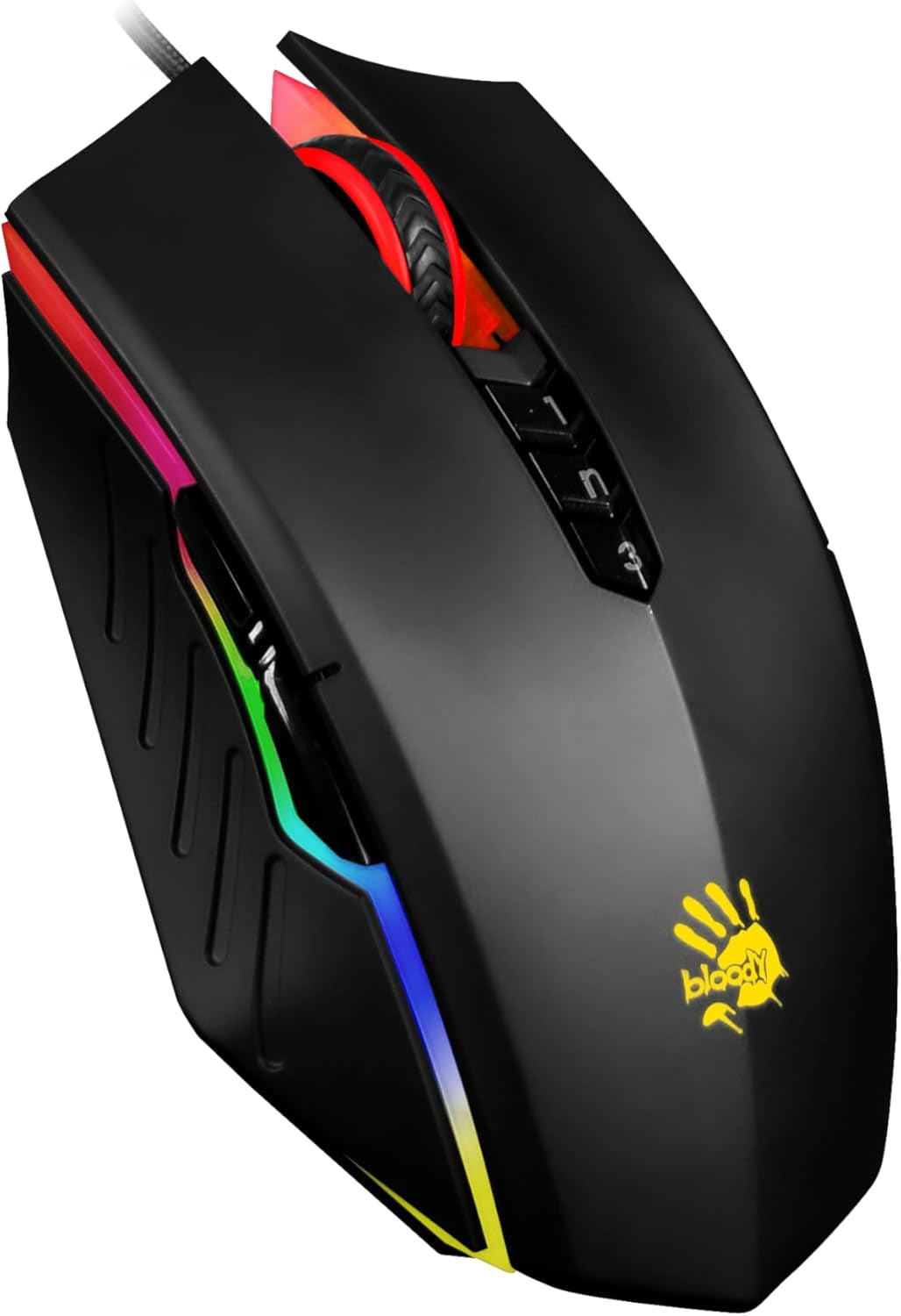 A70X Optical Gaming Mouse with Light Strike (LK) Switch & Scroll - Fully Programmable and Advance Macros (A70X-Matteblack)