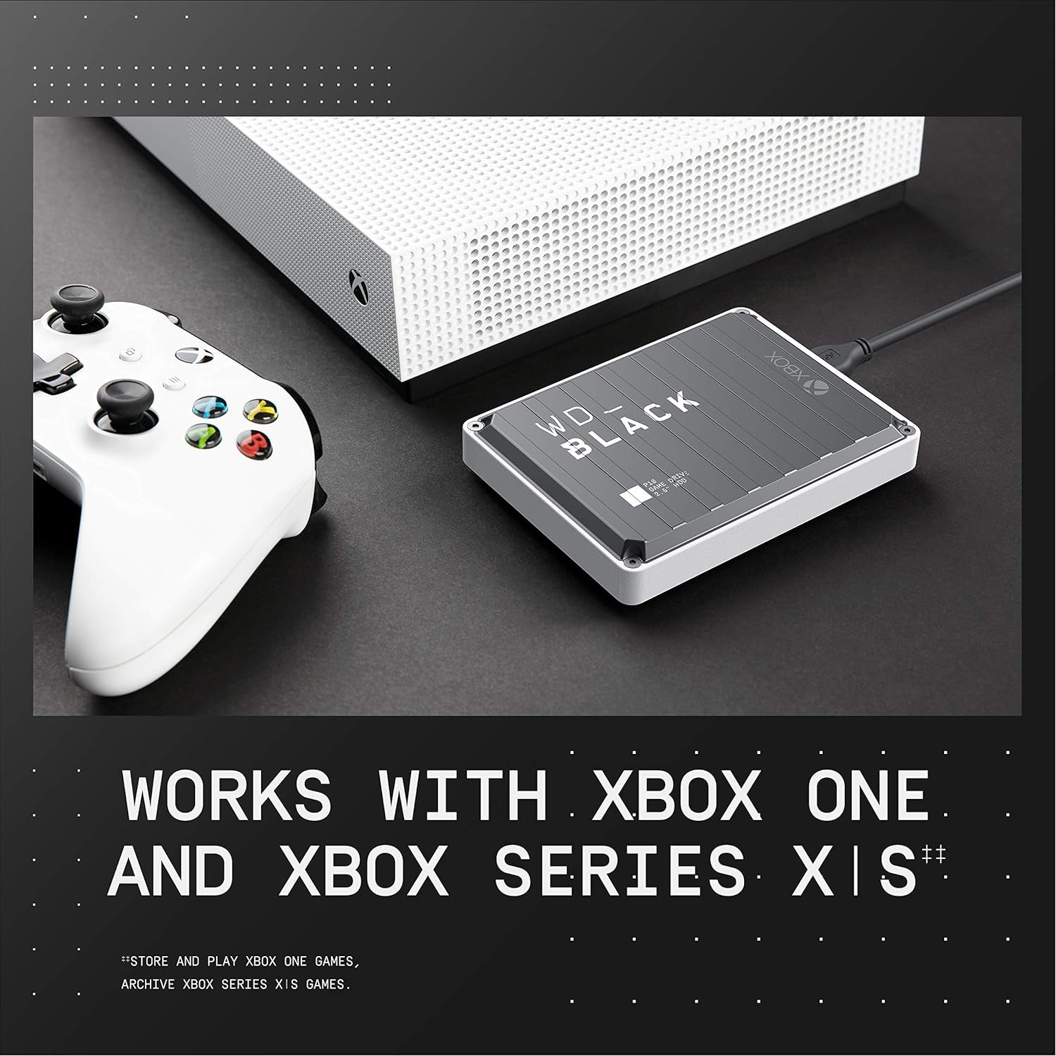 WD_BLACK 4TB P10 Game Drive for Xbox - 1-Month Xbox Game Pass, Portable External Hard Drive for On-The-Go Access to Your Xbox Game Library - WDBA5G0040BBK-WESN